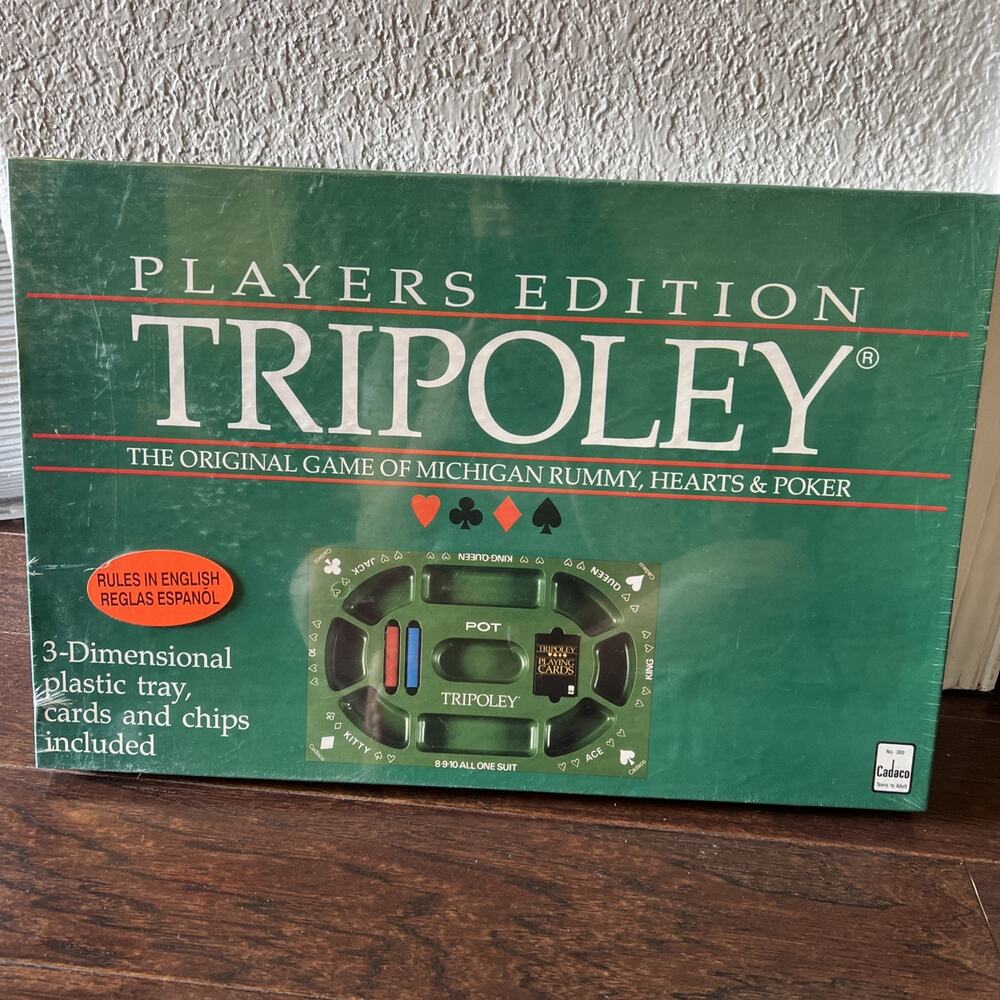 VTG NEW Cadaco Tripoley Players Edition Board Game 1989 Michigan Rummy Poker